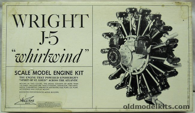 Williams Brothers 1/8 Wright J-5 'Whirlwind' Radial Aircraft Engine, 304 plastic model kit